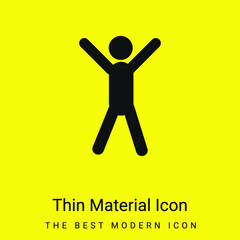Arms Up minimal bright yellow material icon