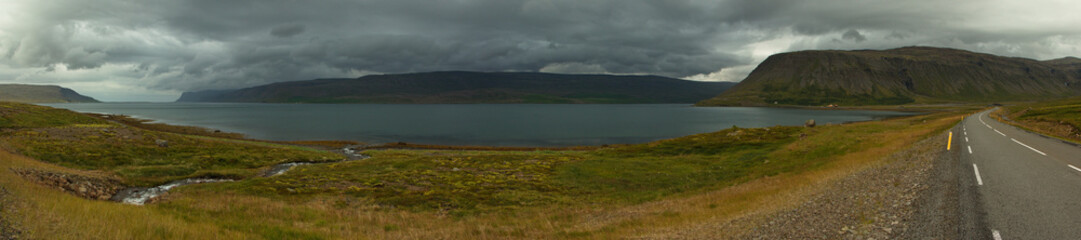 Landscape at Patreksfjördur in West Fjords, Iceland, Europe
