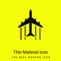 Airplane Flight Pointing Up minimal bright yellow material icon
