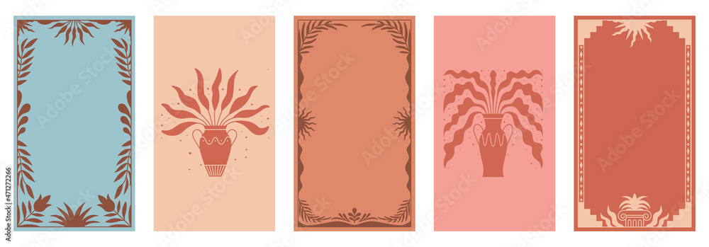 Poster vector illustration in simple modern style - vertical abstract backgrounds and graphic prints - deco