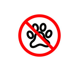 Dog prohibition sign. No pet allowed sign, vector illustration.