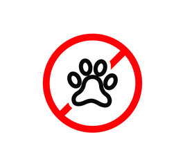 Dog prohibition sign. No pet allowed sign, vector illustration.