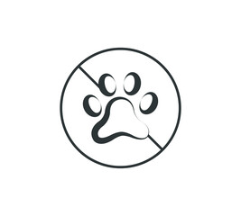 Dog prohibition sign. No pet allowed sign, vector illustration.