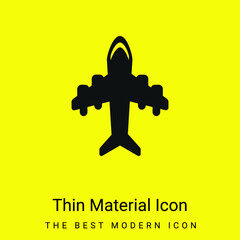 Aeroplane With Four Big Motors minimal bright yellow material icon