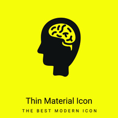 Brain minimal bright yellow material icon