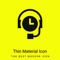 24 Hours Support minimal bright yellow material icon
