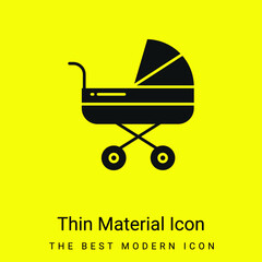 Baby Stroller minimal bright yellow material icon