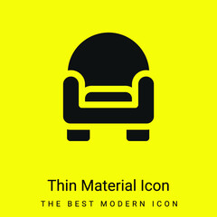 Armchair minimal bright yellow material icon