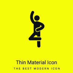 Ballet Pose minimal bright yellow material icon