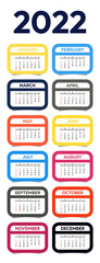 Clean Calendar for 2022 Vector Design