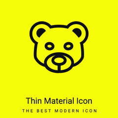 Bear Head Frontal Outline minimal bright yellow material icon