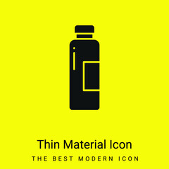 Fototapeta premium Bottle minimal bright yellow material icon