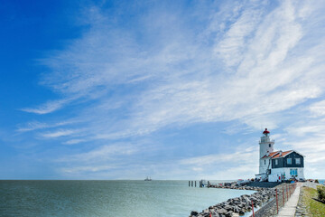Lighthouse former Island Marken, Noord-Holland province, The Netehrlands
