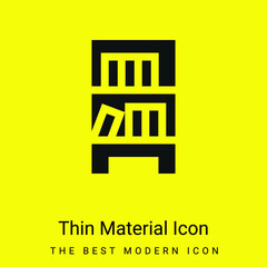 Bookcase minimal bright yellow material icon