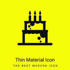 Birthday Cale With Candles minimal bright yellow material icon