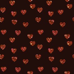 Glitter seamless valentines hearts pattern for fabrics and textiles and packaging and gifts and cards and linens 