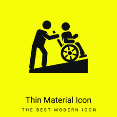 Assistance minimal bright yellow material icon