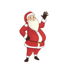 Happy Santa claus isolated on white background.