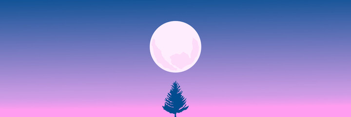 moonrise landscape vector illustration design for wallpaper design, design template, background template, and tourism design template