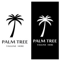 Obraz premium Palm tree summer logo template