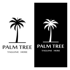 Obraz premium Palm tree summer logo template