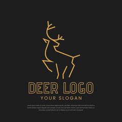 Deer line Logo Design Template.symbol.deer vector icon