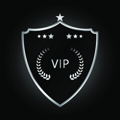 Silver VIP Design in Luxury Black Background Isolated Vector