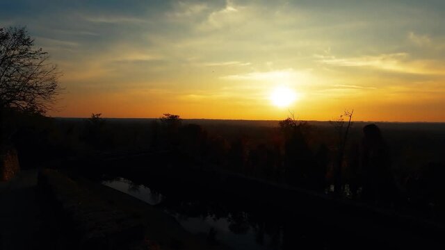 Landscape at Sunset on the panoramic square of Tornavento Italy