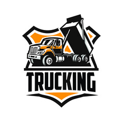 Trucking industry logo. Ready made trucking related industry logo emblem vector isolated © bonky