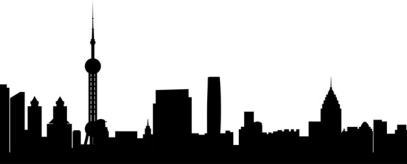 Obraz premium cityscape silhouette with skyscraper