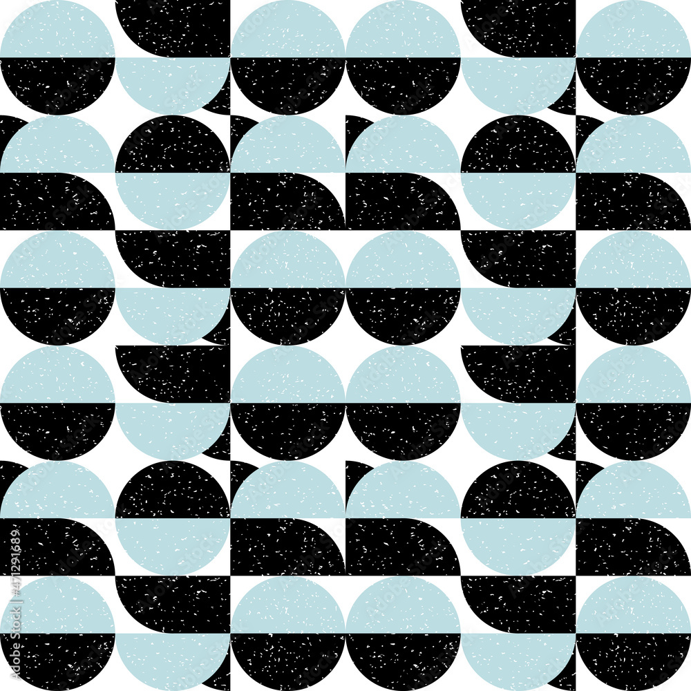 Aufkleber Geometric vector pattern with circles and semicircles. Modern abstract background with simple shapes and  texture.
