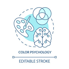 Color theory concept icon. Buying behavior affecting design. Consumer visual attraction abstract idea thin line illustration. Vector isolated outline color drawing. Editable stroke