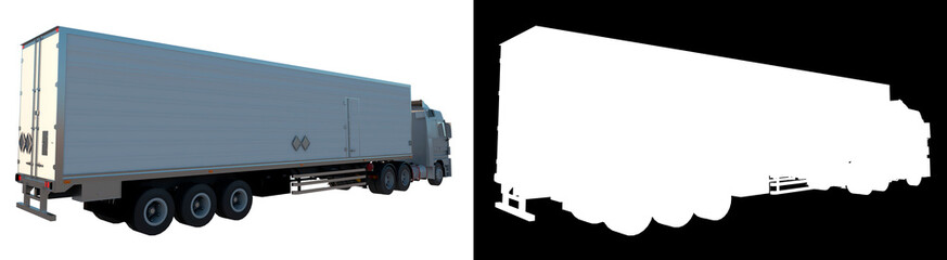 Big Truck 1- Perspective B view white background alpha png 3D Rendering Ilustracion 3D	