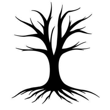 Vector illustration. tree silhouette dead 
