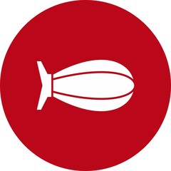 Zeppelin Glyph Circle Vector Icon Design © JV Design49