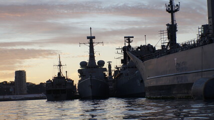 military navy sunset