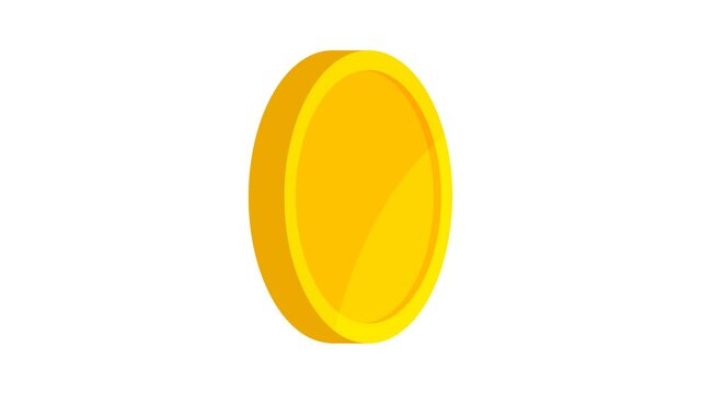 Gold coin animation. Coins movement rotating in place on. 4k resolution