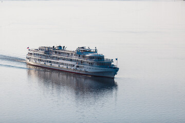 Fototapeta na wymiar Motor ship on the Volga river