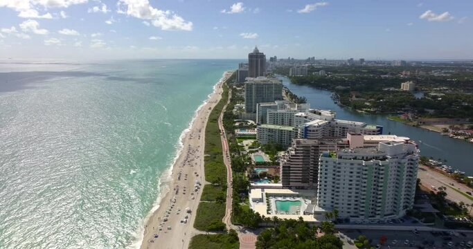 Drone stock video Miami Beach shot in 5k 24fps