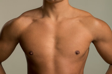 Muscular mans torso