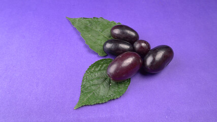 Natural organic different types of fresh ripe juicy grapes and space for text on table. top view, Agriculture concepts.