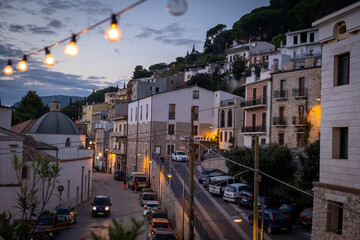 Baunei, Sardinia, Italy - October 10 2021: Late evening in a cozy town Baunei in the mountains.