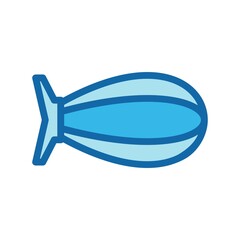  Zeppelin Line Filled Blue Vector Icon Design © JV Design49