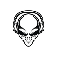 Alien with headphone