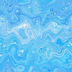 Aegean teal mottled swirl marble nautical texture background. Summer coastal living style home decor. Liquid fluid blue water flow effect dyed textile seamless pattern.