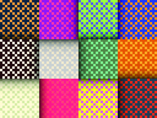 Set of seamless backdrop with geometry vector pattern 