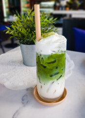 iced matcha latte green tea