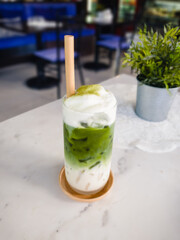 iced matcha latte green tea