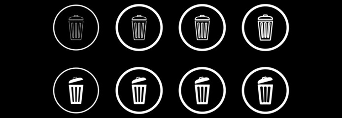 set trash can icon, set delete icon symbol