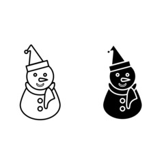 snow sculpture icon, Christmas icon, Christmas symbol illustration